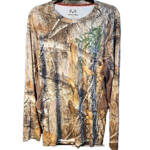 New Realtree Edge Camo Scent Control Long Sleeve Performance Flex T Shirt Mens L